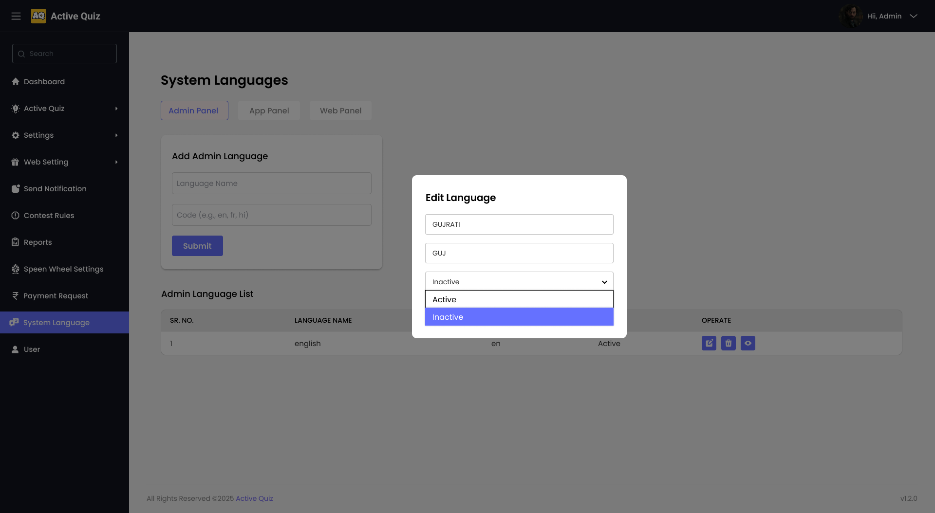 System Languages Module